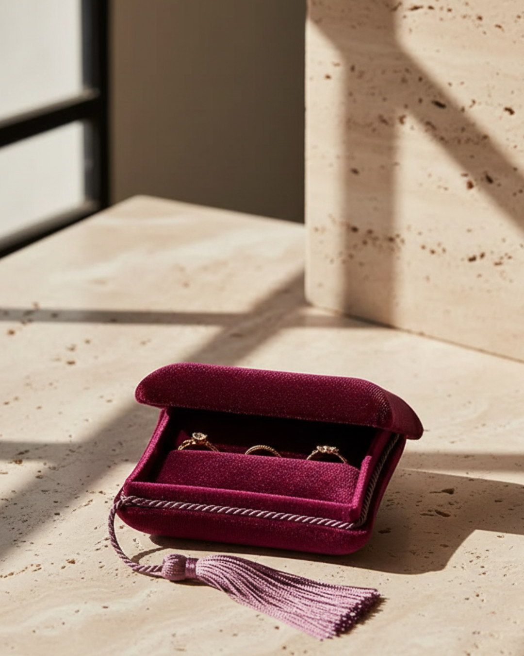 Velvet Jewelry Box - Berry