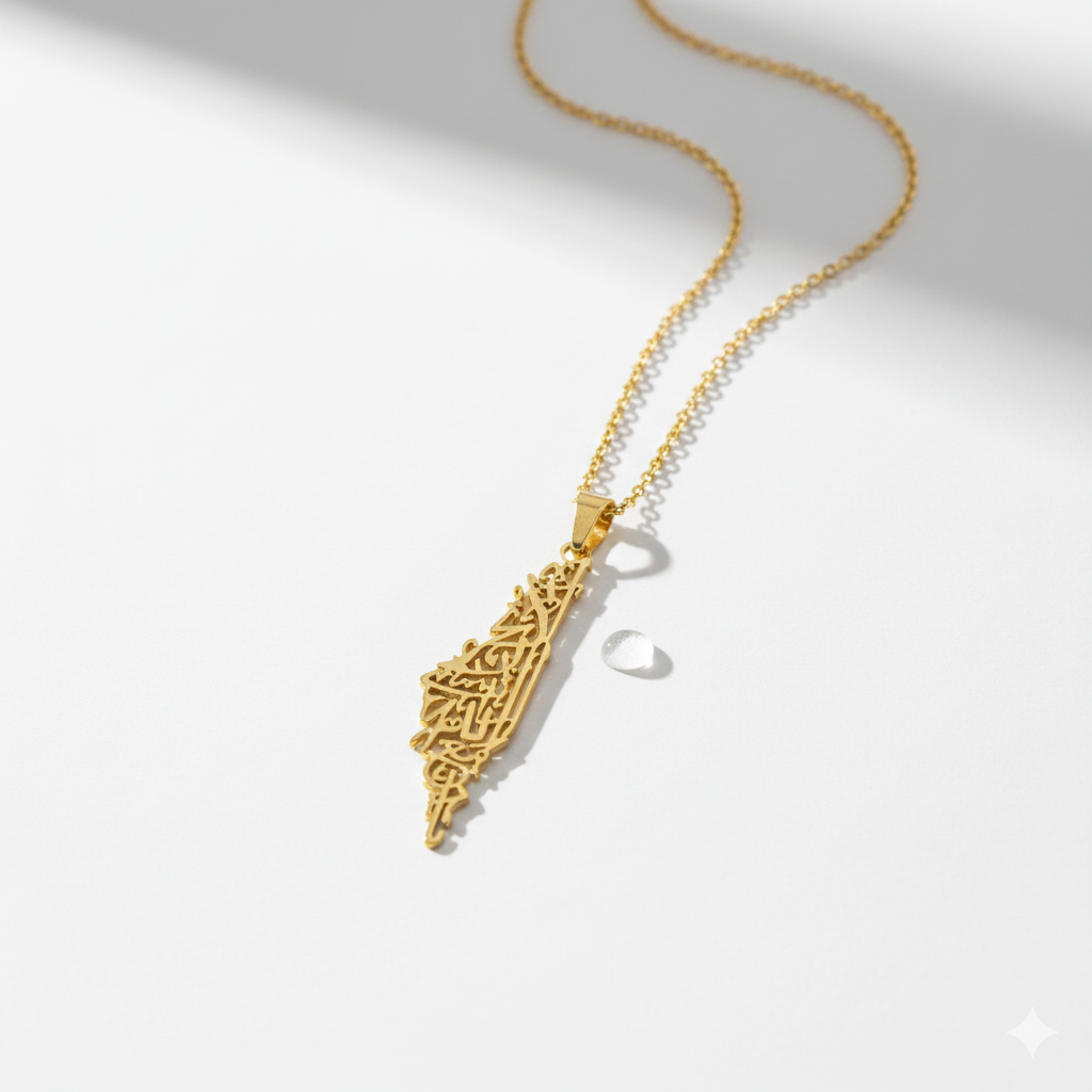 Map of Palestine Dainty Necklace