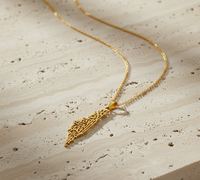 Map of Palestine Dainty Necklace